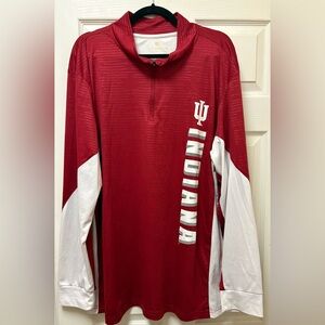 Colosseum Red and White IU Quarter-Zip Pullover size 3X